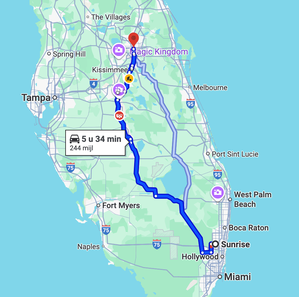 Florida rondreis & cruise 12 route Palntation2Orlando