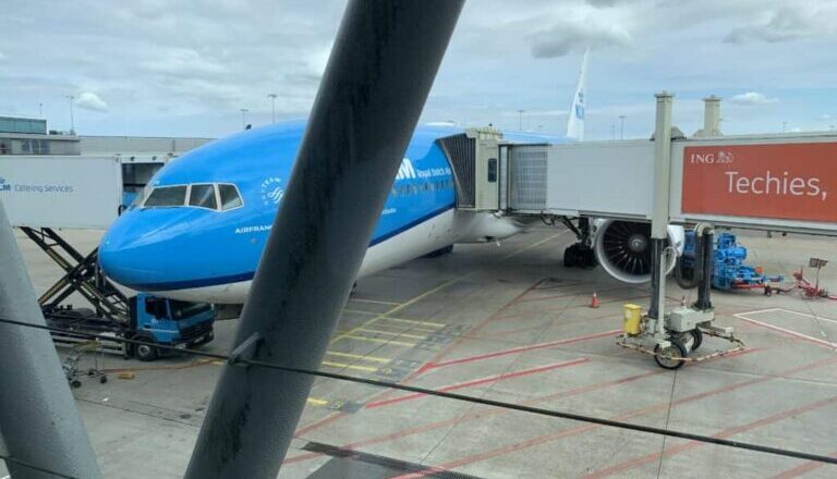 KLM635 op Schiphol vertrekt naar Las Vegas